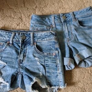 2 size 00 American Eagle jean shorts
